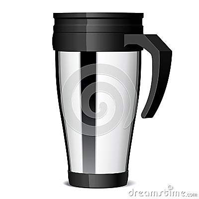 Shiny Metal travel thermo-cup vector Vector Illustration