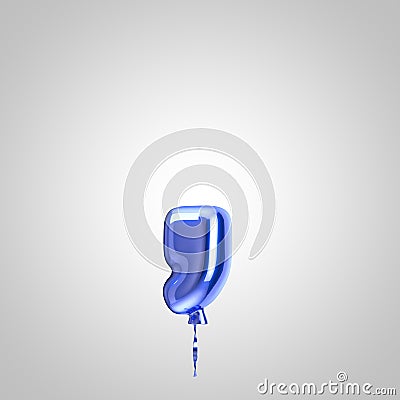 Shiny metallic blue balloon coma symbol isolated on white background Stock Photo