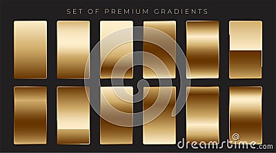 Shiny mettalic golden gradients collection Vector Illustration