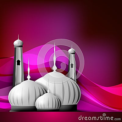 Shiny Mosque or Masjid Vector Illustration