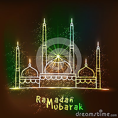 Shiny Mosque for Ramadan Kareem celebration. Stock Photo