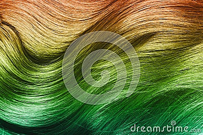 Shiny multicolored hair. Stock Photo