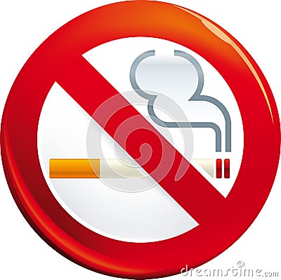 Shiny no smoking sign Cartoon Illustration