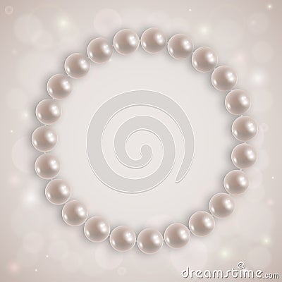 Shiny pearl necklace Vector Illustration