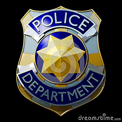 Shiny police badge Stock Photo