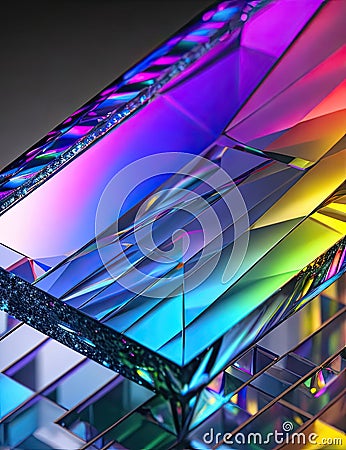 shiny prismatic grid background, ai generative Stock Photo