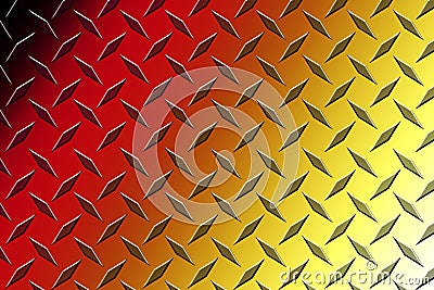 shiny red diamond plate stainless steel aluminum metal floor traction tread Stock Photo
