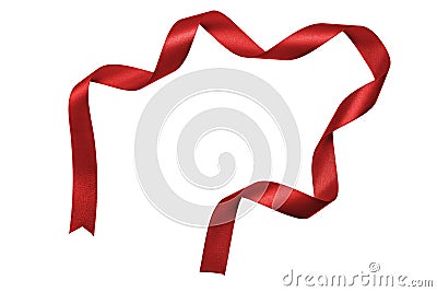 Shiny red satin ribbon Stock Photo