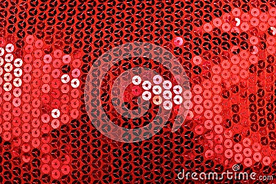 Shiny red sequins Stock Photo