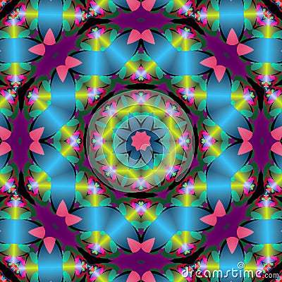 Shiny ribbon star mandala Stock Photo