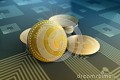 Shiny Ripple crypto-currency background Editorial Stock Photo