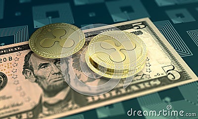 Shiny Ripple crypto-currency background Editorial Stock Photo