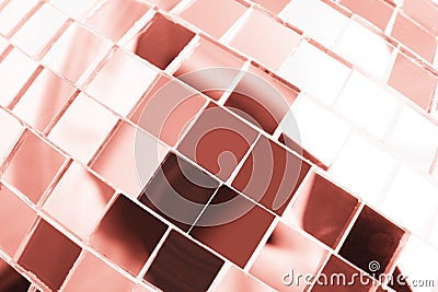 Shiny rose gold disco ball as background, closeup Stock Photo