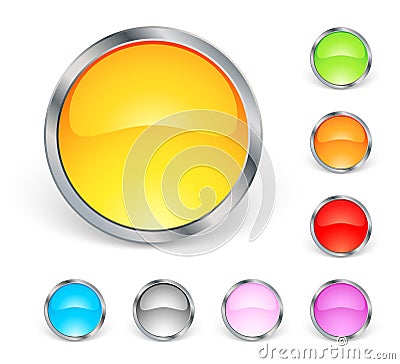 Shiny round icons Vector Illustration