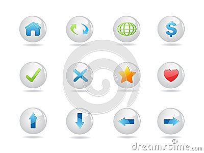 Shiny round web icons Vector Illustration