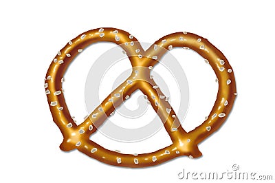 Shiny salted pretzel Stock Photo