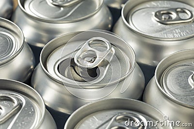 Shiny Silver Aluminum Soda Cans Stock Photo