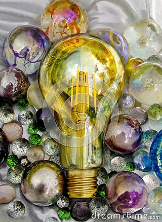 Shiny and sparkling ideas or project, god project among others or brainstorming Stock Photo