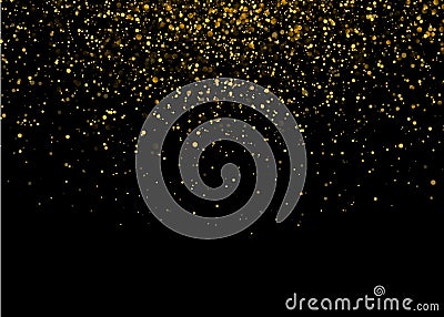 Shiny Star Burst Light with Gold Luxury Sparkles. Magic Golden Light Effect. Vector Illustration on Black Background Vector Illustration