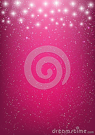 Shiny stars on pink Vector Illustration