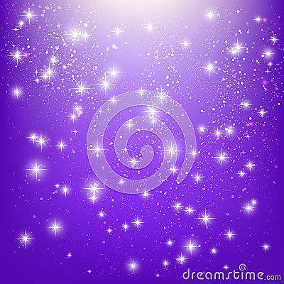 Shiny stars on purple Vector Illustration