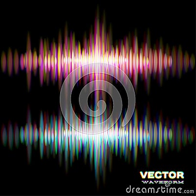 Shiny stereo sound waveform Vector Illustration