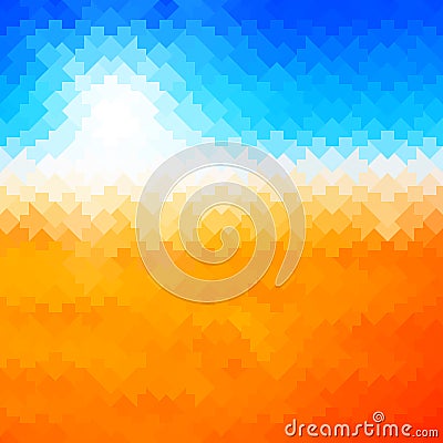 Shiny sun background made of arrow pattern Vector Illustration