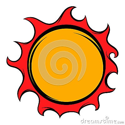 Shiny sun icon, icon cartoon Vector Illustration