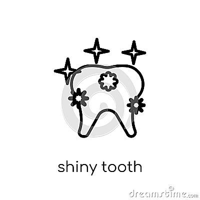 Shiny Tooth icon. Trendy modern flat linear vector Shiny Tooth i Vector Illustration