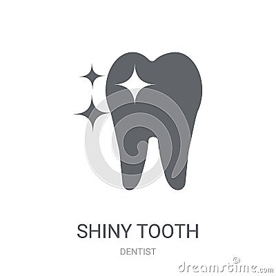 Shiny Tooth icon. Trendy Shiny Tooth logo concept on white background from Dentist collection Vector Illustration