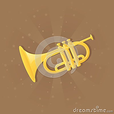 Shiny trumpet. Vector Illustration