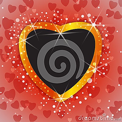 Shiny Valentine or wedding background with blank photo frame Vector Illustration