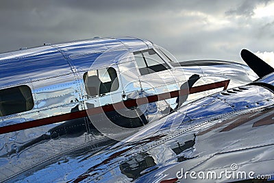 Shiny Vintage Aircraft Stock Photo