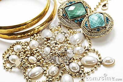 Shiny vintage jewelry Stock Photo