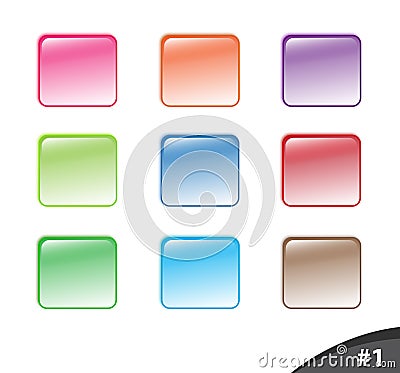 Shiny website buttons, part 1 Stock Photo