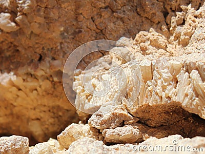 White and transparent rocks in Crystal mountain in Farafra oasis in Egypt Stock Photo