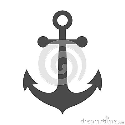 Ship anchor or boat anchor flat icon Vector Illustration