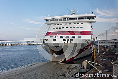 Ship Baltic Queen loading in the port of Tallinn, Estonia Editorial Stock Photo