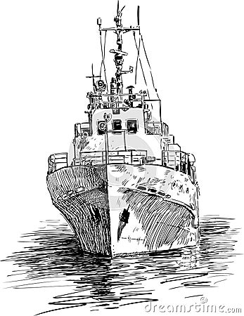 Ship at berth Vector Illustration