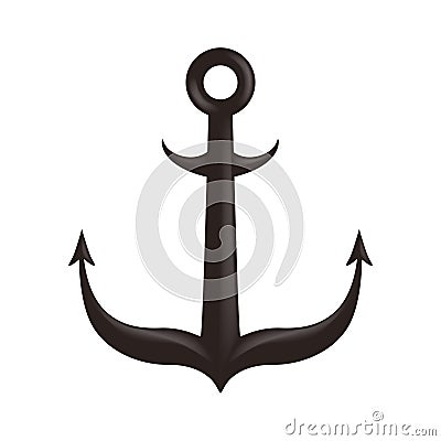 Ship or boat anchor flat vector icon for apps and websites Vector Illustration