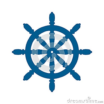 Ship and boat helm steering wheel, boat and maritime rudder icon, ship steering wheels - vector Vector Illustration