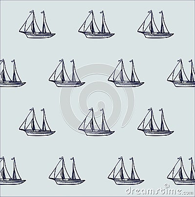 Ship boat pattern Vector Illustration