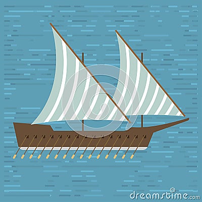 Ship boat sea frigate symbol vessel travel industry vector sailboats cruise of marine icon Vector Illustration