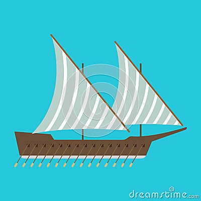 Ship boat sea frigate symbol vessel travel industry vector sailboats cruise of marine icon Vector Illustration