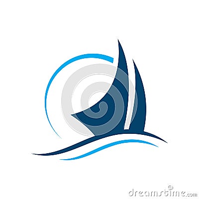 ship boat yacht sailing logo design vector illustrations Vector Illustration