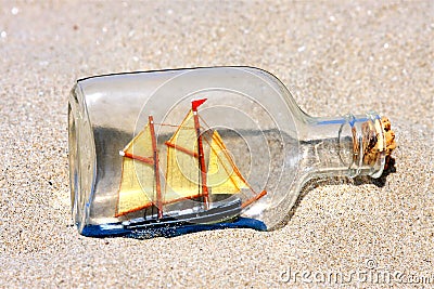 Ship in a Bottle Stock Photo