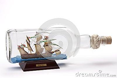 Ship in a bottle Stock Photo