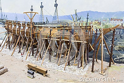 Ship Building Stock Photo