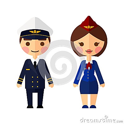 Ship captain on white background Vector Illustration