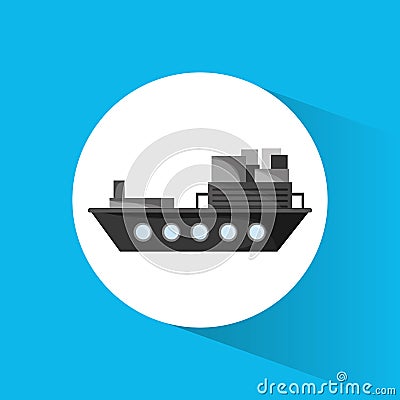 Ship cargo container transport Vector Illustration